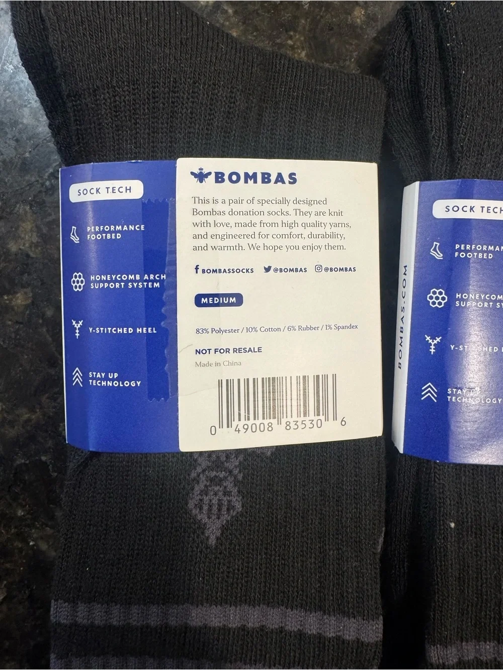 *Bombas Men's Black Athletic Ankle Socks (TWO PAIRS)